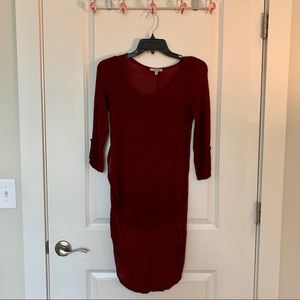 Sheer maroon high-low top